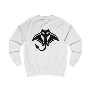 Manta Ray Devil Logo Sweatshirt — Minimalist Black Graphic Crewneck