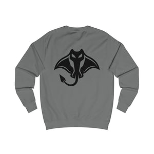 Manta Ray Devil Logo Sweatshirt — Minimalist Black Graphic Crewneck