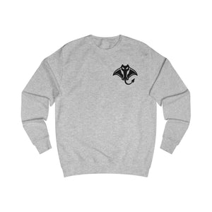 Manta Ray Devil Logo Sweatshirt — Minimalist Black Graphic Crewneck