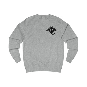 Manta Ray Devil Logo Sweatshirt — Minimalist Black Graphic Crewneck