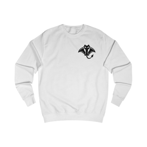 Manta Ray Devil Logo Sweatshirt — Minimalist Black Graphic Crewneck