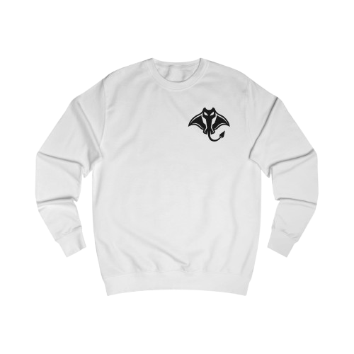 Manta Ray Devil Logo Sweatshirt — Minimalist Black Graphic Crewneck