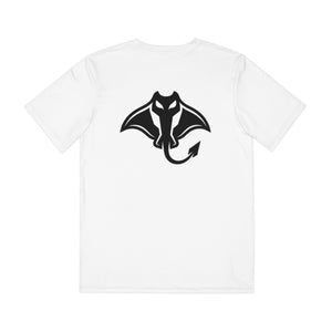 Devil Ray Logo Men's Polyester Tee — Minimalist Athletic Graphic Shirt