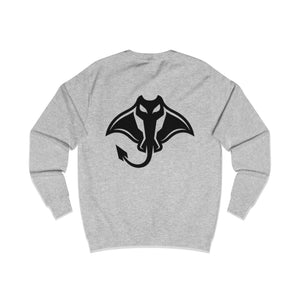 Manta Ray Devil Logo Sweatshirt — Minimalist Black Graphic Crewneck
