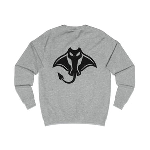 Manta Ray Devil Logo Sweatshirt — Minimalist Black Graphic Crewneck