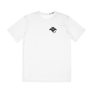 Devil Ray Logo Men's Polyester Tee — Minimalist Athletic Graphic Shirt