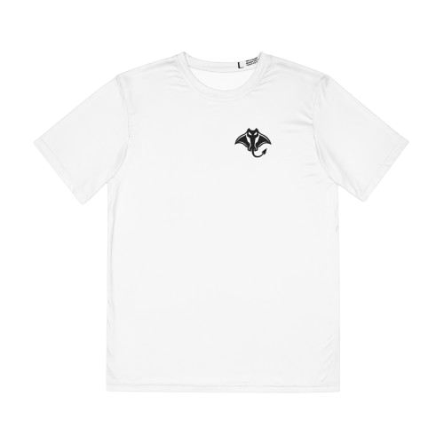 Devil Ray Logo Men's Polyester Tee — Minimalist Athletic Graphic Shirt
